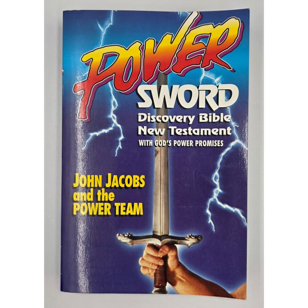 POWER SWORD - Discovery Bible New Testament J. Jacobs & Power Team 1987 ~ VG PB